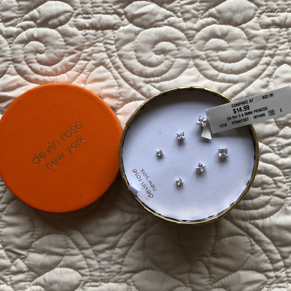 Three set sterling silver stud Earrings